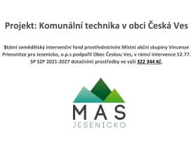 Projekt: Komunální technika v obci Česká Ves