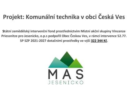Projekt: Komunální technika v obci Česká Ves