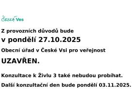 Uzavření Obecního úřadu