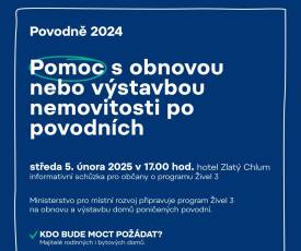 Pomoc s obnovou nebo výstavbou nemovitosti po povodních